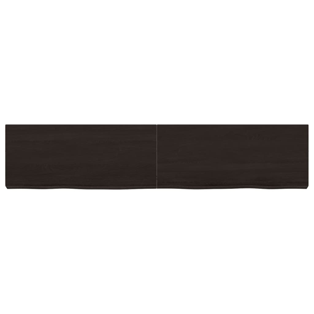 Vidaxl Washbasin Sheet 140x30x (2-6) CM Mada maciza tratada marrón oscuro