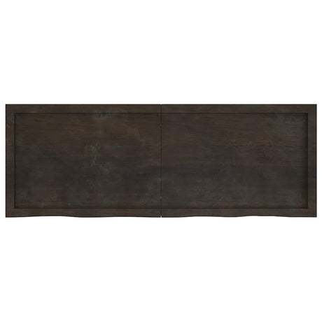 Vidaxl wastafelblad 140x50x(2-4) cm behandeld massief hout donkerbruin