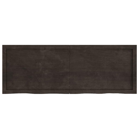 Vidaxl wastafelblad 140x50x(2-6) cm behandeld massief hout donkerbruin