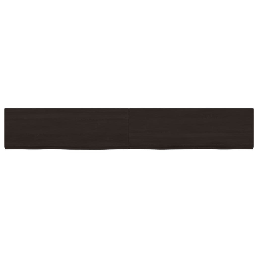 Vidaxl Washbasin Sheet 180x30x (2-6) CM Mada maciza tratada marrón oscuro