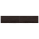 Vidaxl wastafelblad 200x40x(2-4) cm behandeld massief hout donkerbruin