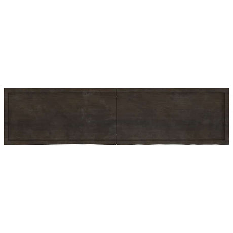 Vidaxl wastafelblad 200x50x(2-4) cm behandeld massief hout donkerbruin