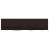 Vidaxl wastafelblad 200x50x(2-6) cm behandeld massief hout donkerbruin