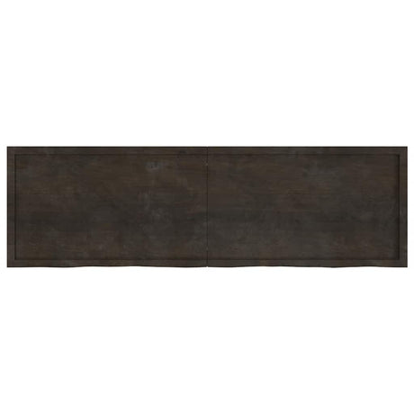 Vidaxl wastafelblad 200x60x(2-4) cm behandeld massief hout donkerbruin