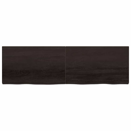 Vidaxl wastafelblad 200x60x(2-6) cm behandeld massief hout donkerbruin