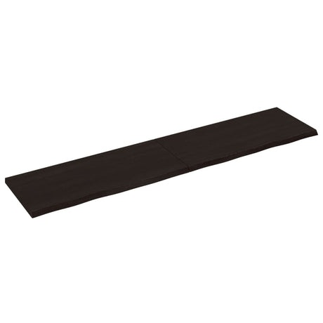 Vidaxl wastafelblad 220x50x(2-4) cm behandeld massief hout donkerbruin