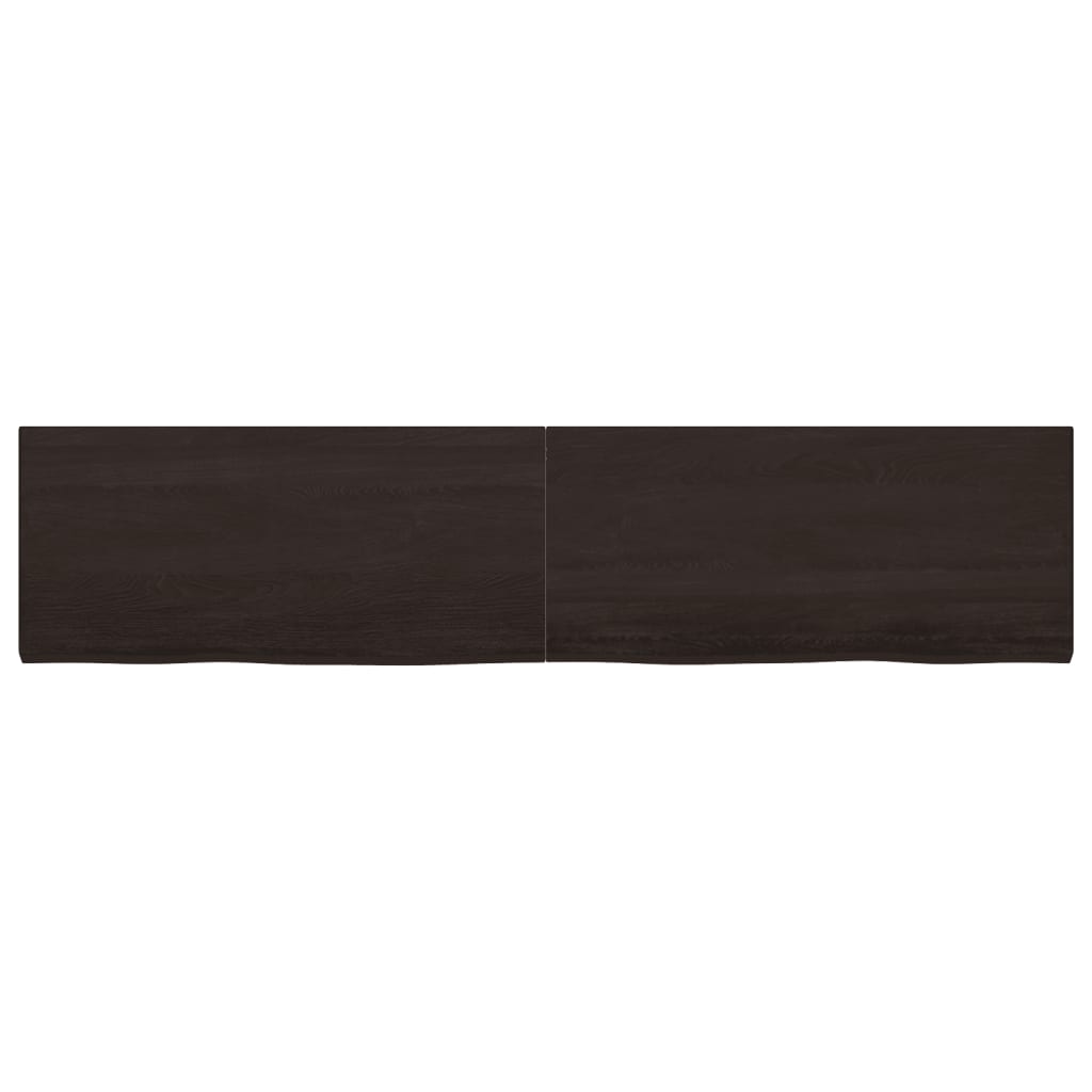 Vidaxl Washbasin Sheet 220x50x (2-4) CM Mada maciza tratada marrón oscuro