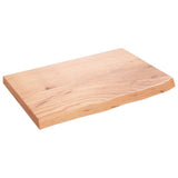 Vidaxl tafelblad 60x40x(2-4) cm behandeld massief eikenhout lichtbruin