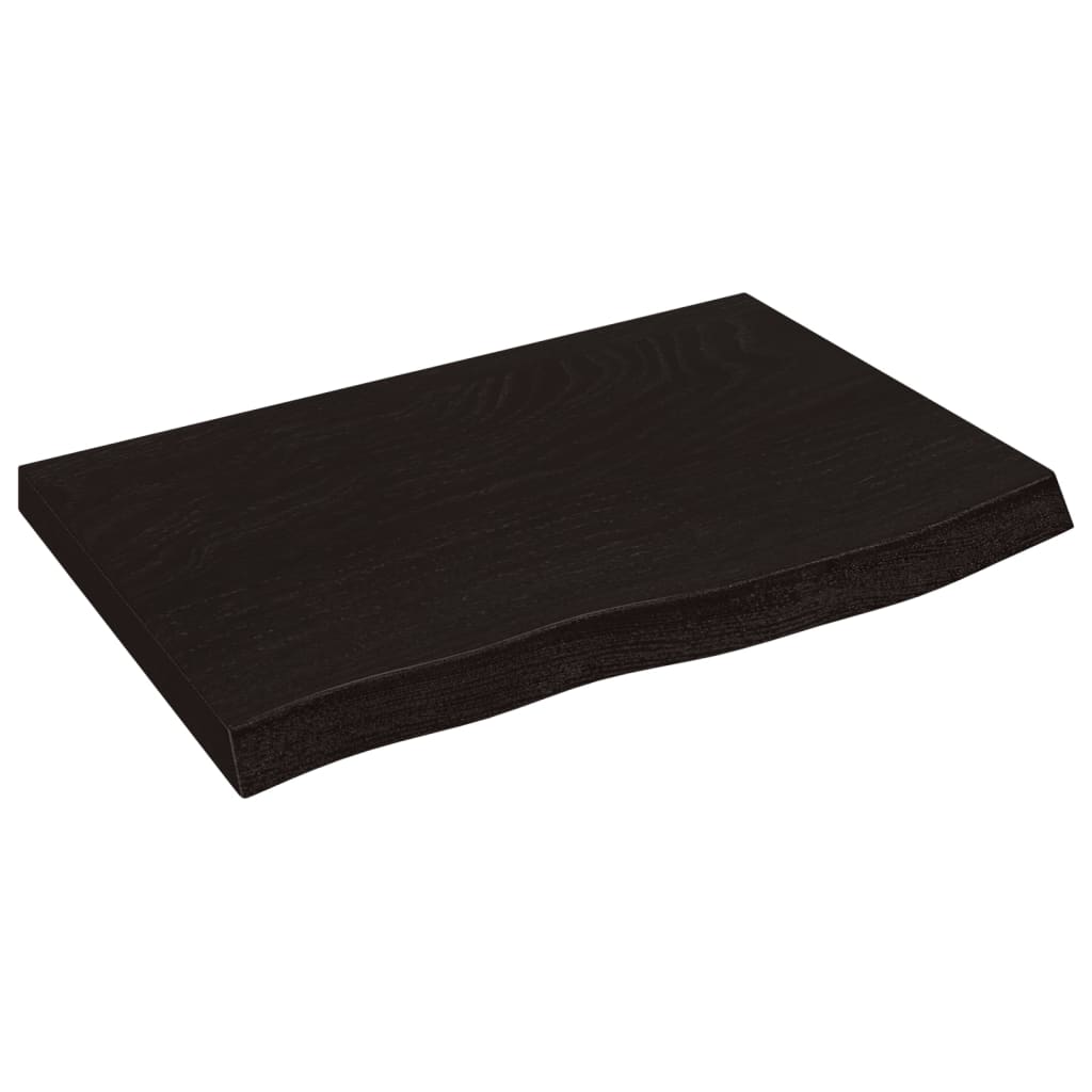Vidaxl tafelblad 60x40x(2-4)cm behandeld massief eikenhout donkerbruin