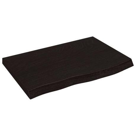 Vidaxl tafelblad 60x40x(2-4)cm behandeld massief eikenhout donkerbruin