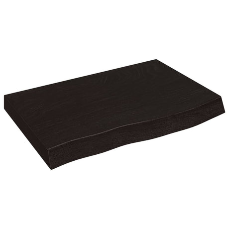 Vidaxl tafelblad 60x40x(2-6)cm behandeld massief eikenhout donkerbruin