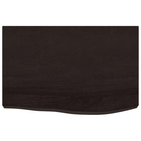 Vidaxl tafelblad 60x40x(2-6)cm behandeld massief eikenhout donkerbruin