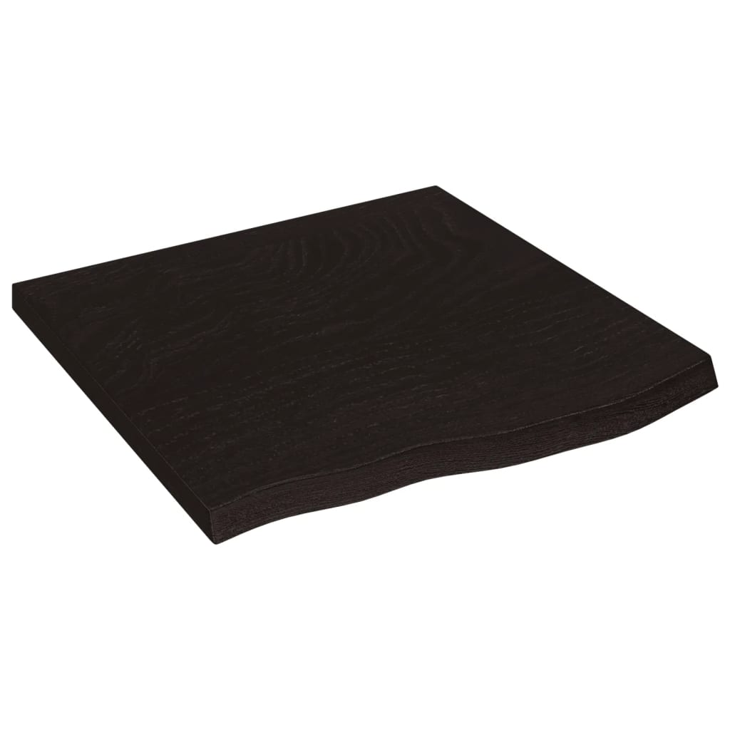 Vidaxl tafelblad 60x60x(2-4)cm behandeld massief eikenhout donkerbruin