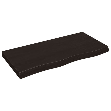 Vidaxl tafelblad 100x50x(2-6)cm behandeld eikenhout donkerbruin