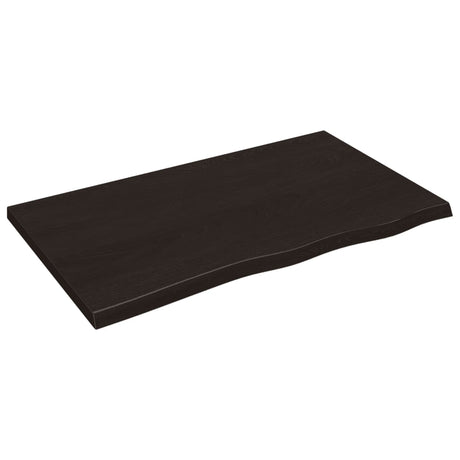 Vidaxl tafelblad 100x60x(2-4)cm behandeld eikenhout donkerbruin