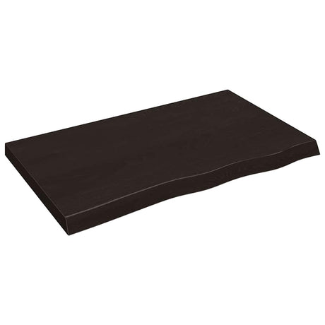Vidaxl tafelblad 100x60x(2-6)cm behandeld eikenhout donkerbruin
