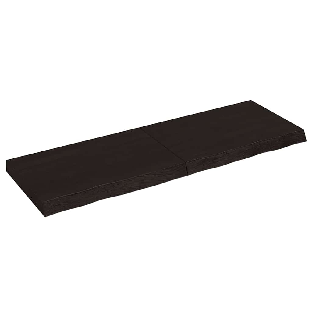 Vidaxl tafelblad 120x40x(2-6)cm behandeld eikenhout donkerbruin