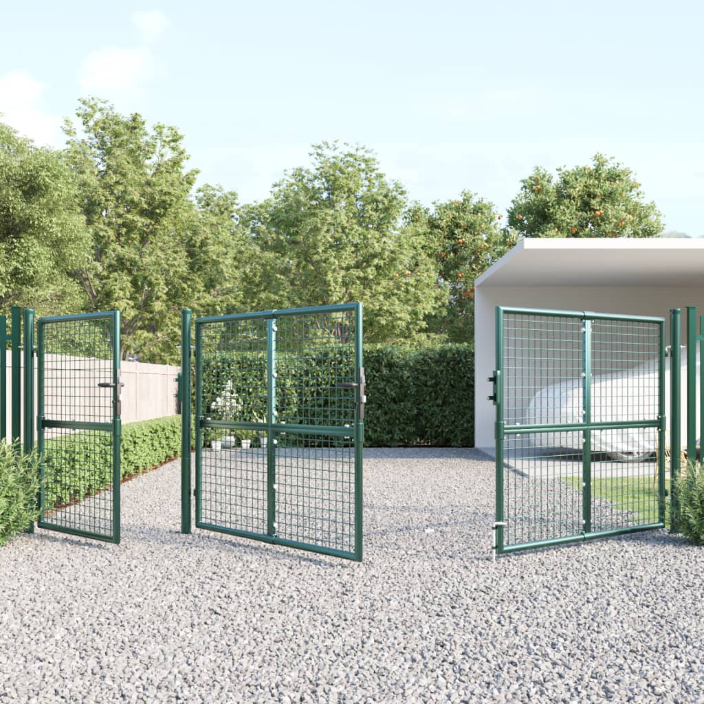 VidaXL Tuinpoort 400x175 cm gaas en gegalvaniseerd staal groen