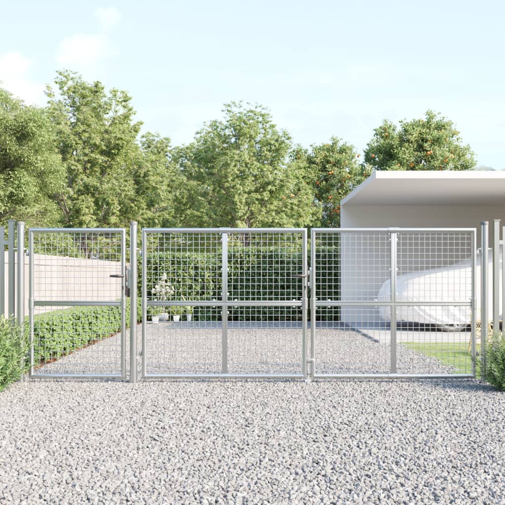 Vidaxl tuinpoort 400x175 cm a galvanizované ocelové stříbrné barvy