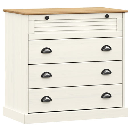 Vidaxl ladekast vigo 80x40x76 cm massief grenenhout wit