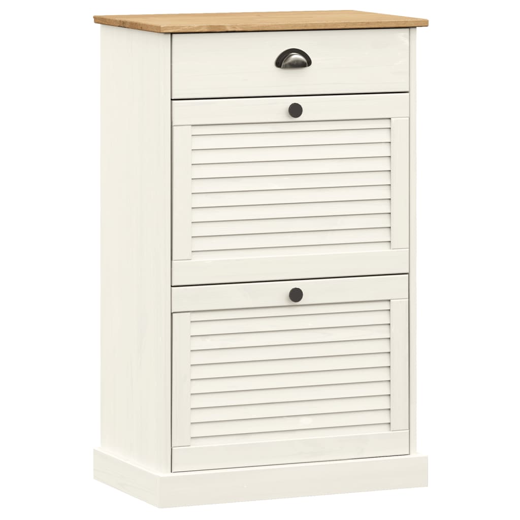 Vidaxl Shoe Cabinet Vigo 60x35x96 cm Solid Pine White