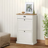 Vidaxl Shoe Cabinet Vigo 60x35x96 cm Solid Pine White