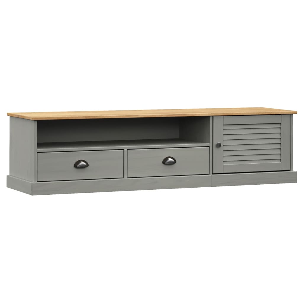 Vidaxl tv-meubel vigo 156x40x40 cm massief grenenhout grijs