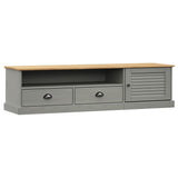 Vidaxl tv-meubel vigo 156x40x40 cm massief grenenhout grijs