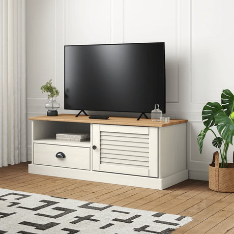 Vidaxl tv-meubel vigo 106x40x40 cm massief grenenhout wit