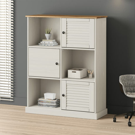 Vidaxl boekenkast vigo 90x35x114,5 cm massief grenenhout wit