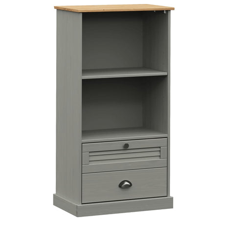 Vidaxl boekenkast vigo 60x35x114,5 cm massief grenenhout grijs