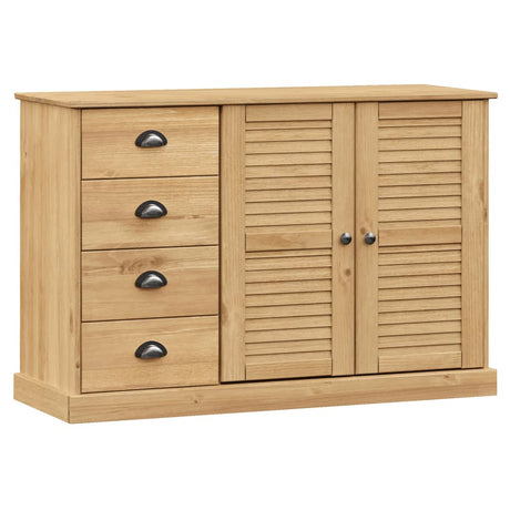 Vidaxl dressoir met lades vigo 113x40x75 cm massief grenenhout