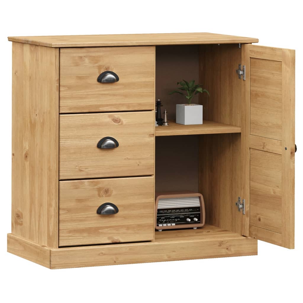 Vidaxl dressoir met lades vigo 78x40x75 cm massief grenenhout
