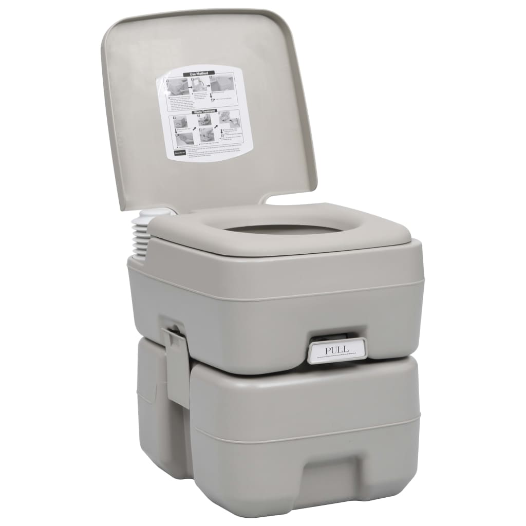 Vidaxl Camping Toilette a Waasser Tank Set portable