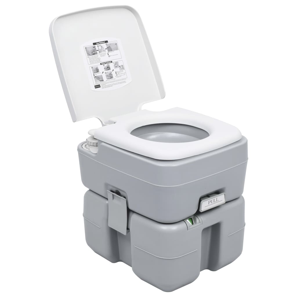 Vidaxl Camping Toilette a Waasser Tank Set portable