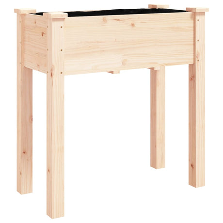 Vidaxl plantenbak op wieltjes 71x37x80 cm massief vurenhout