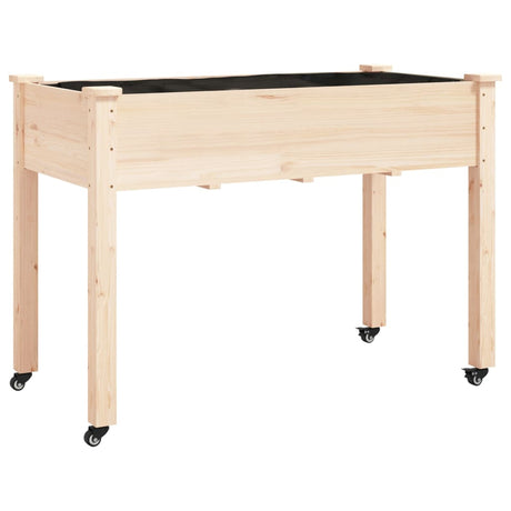 Vidaxl plantenbak op wieltjes 118x59x80 cm massief vurenhout