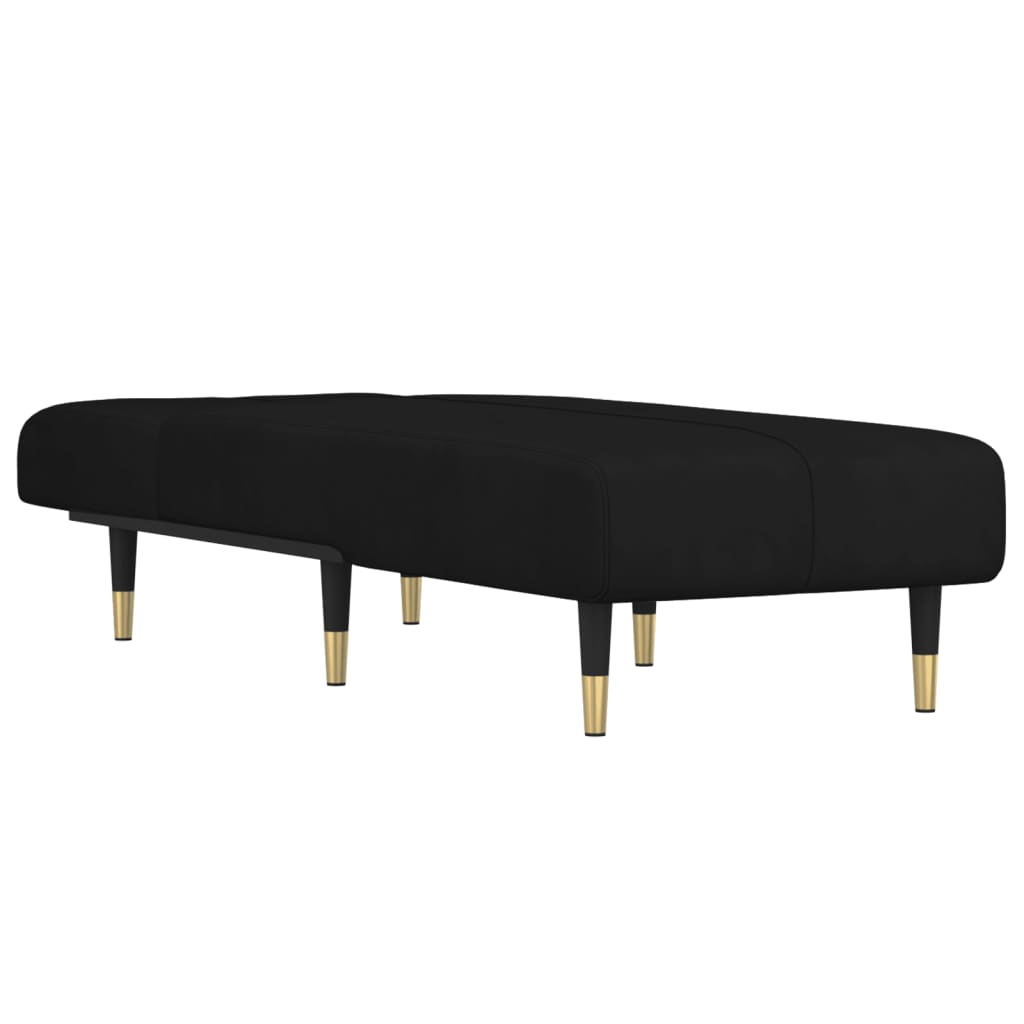 Vidaxl chaise longue fluweel zwart