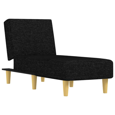 Vidaxl chaise longue stof zwart