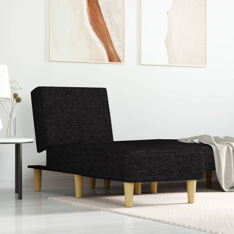 Vidaxl chaise longue stof zwart