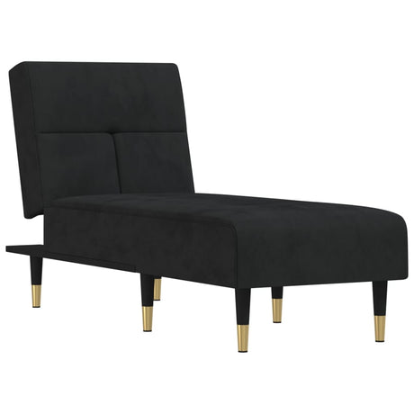 Vidaxl chaise longue fluweel zwart