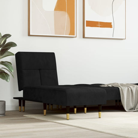 Vidaxl chaise longue fluweel zwart