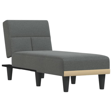 Vidaxl chaise longue stof donkergrijs