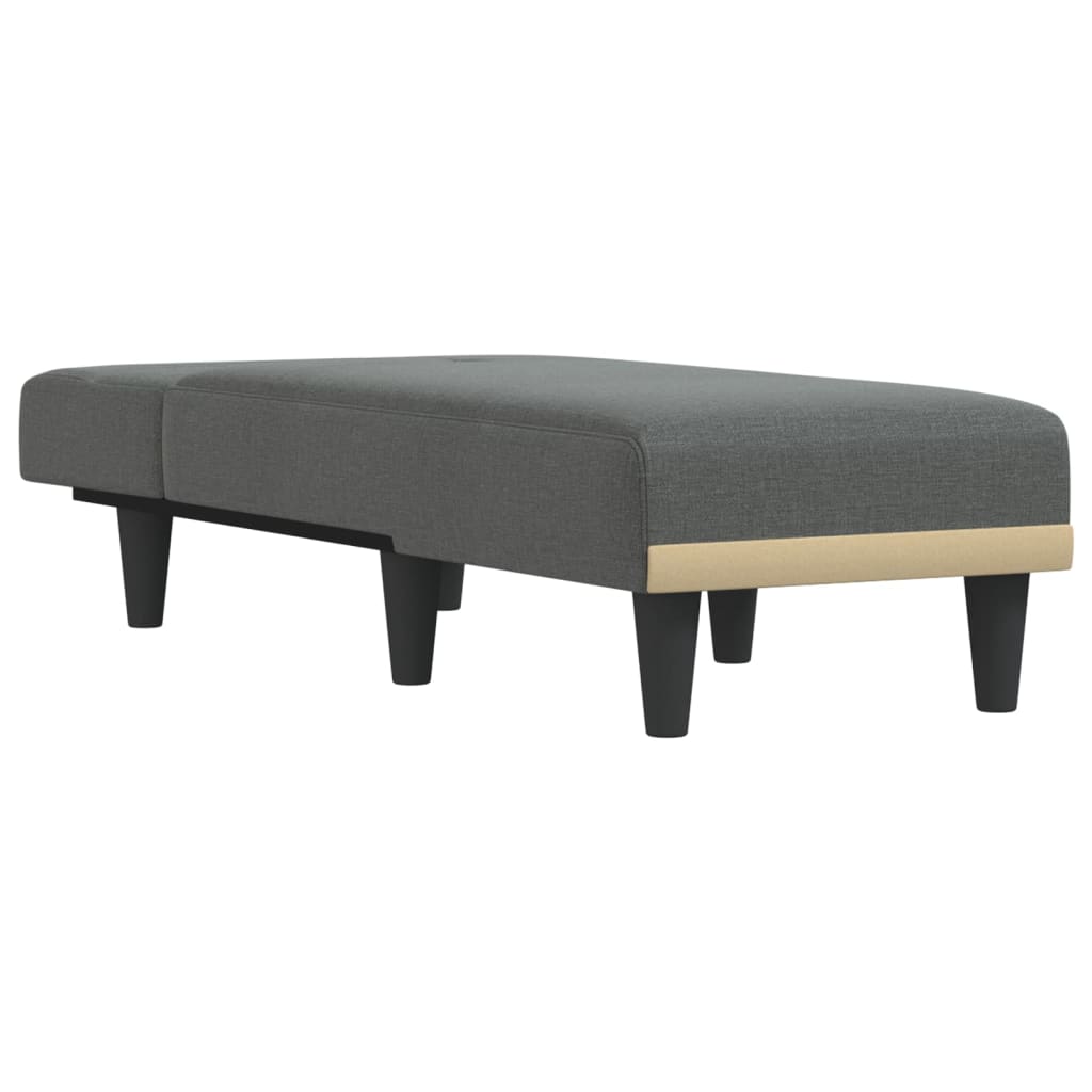 Vidaxl chaise longue stof donkergrijs