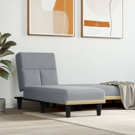 Vidaxl chaise longue stof lichtgrijs