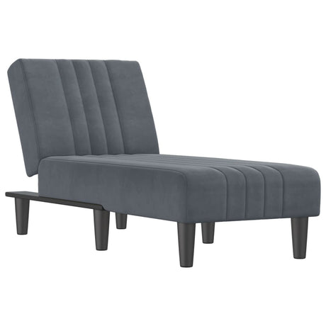 Vidaxl chaise longue fluweel donkergrijs