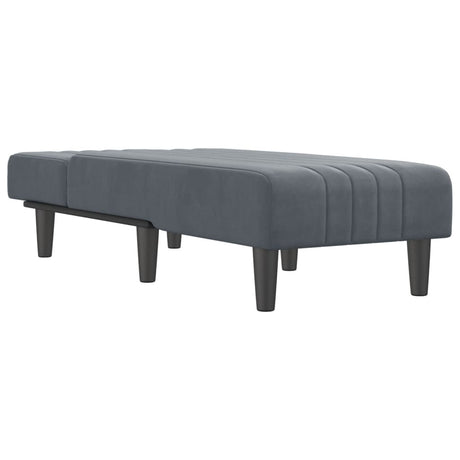 Vidaxl chaise longue fluweel donkergrijs