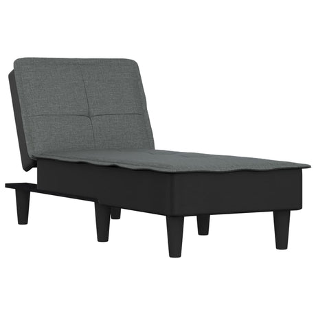 Vidaxl chaise longue stof donkergrijs