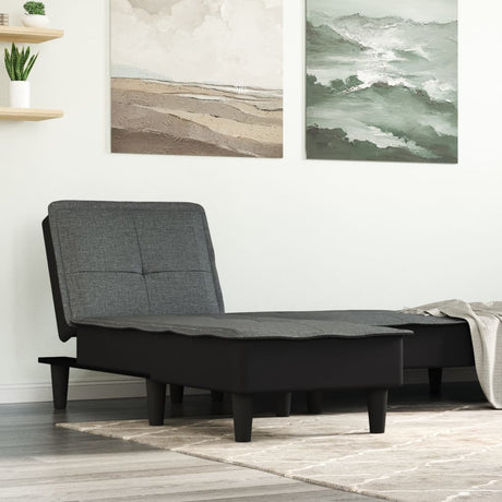 Vidaxl chaise longue stof donkergrijs