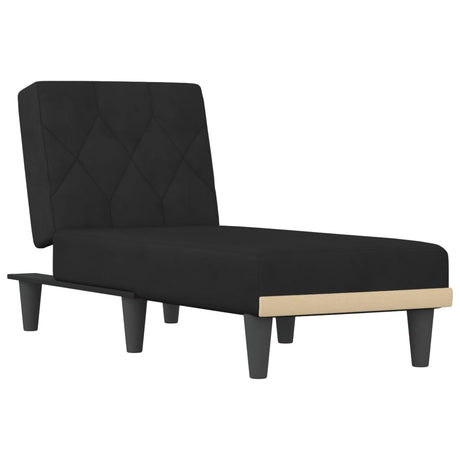Vidaxl chaise longue fluweel zwart